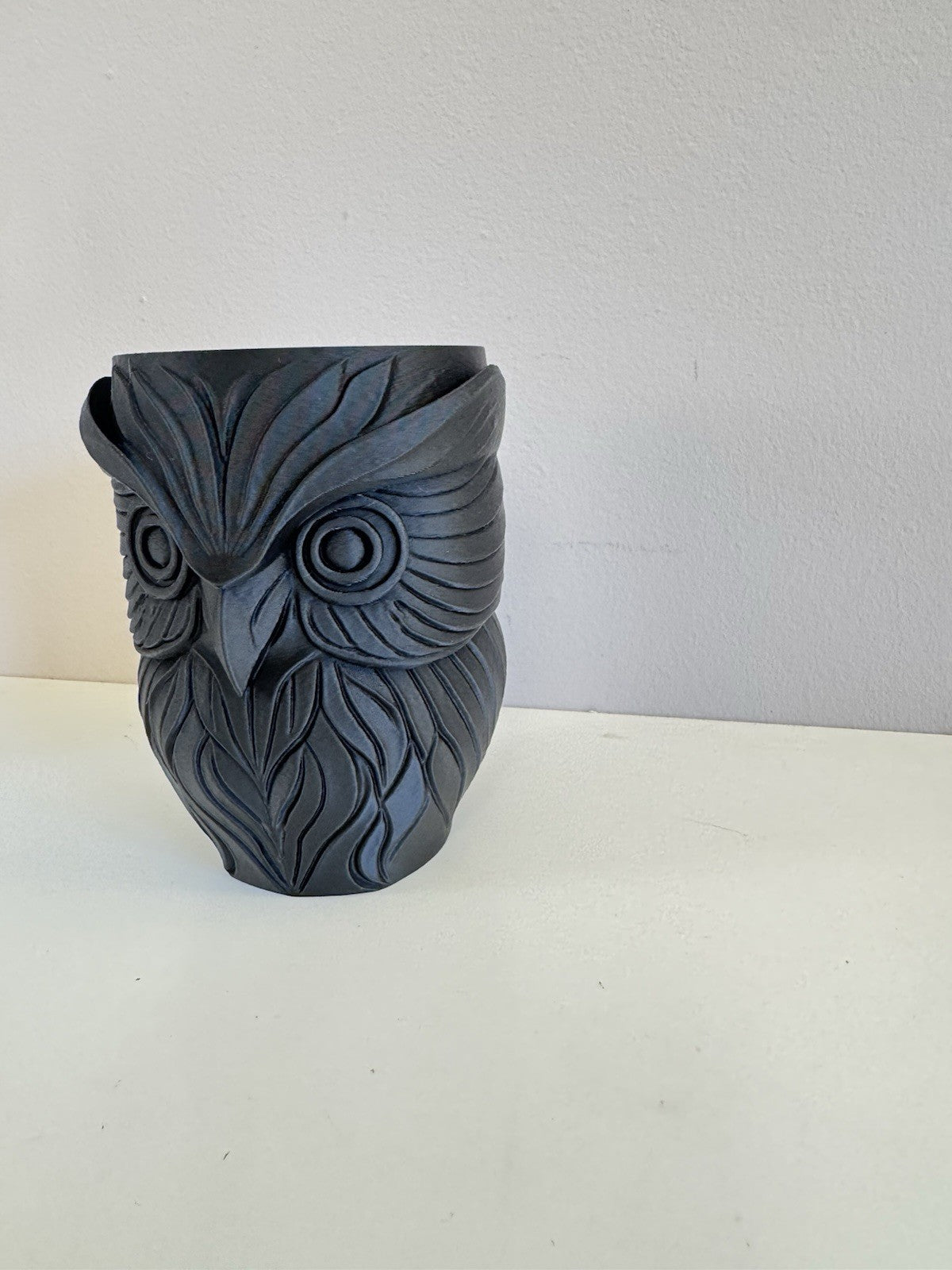 Gothic Owl Vase / Pen Holder – Black Desk & Home Decor | Unique Gothic Ornament