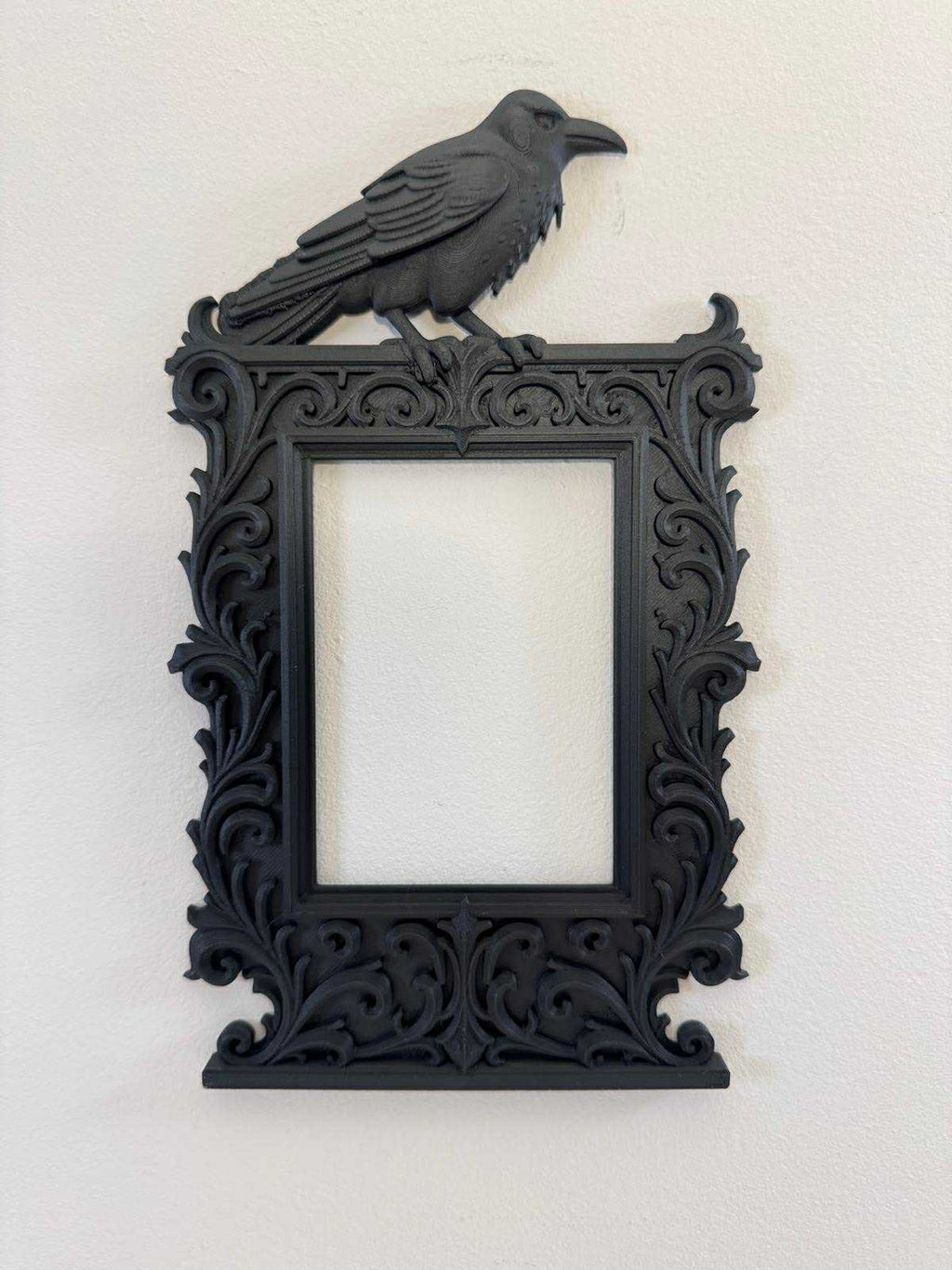 Gothic Raven Picture Frame | Dark Aesthetic Photo Frame | Crow Wall Decor | Vict