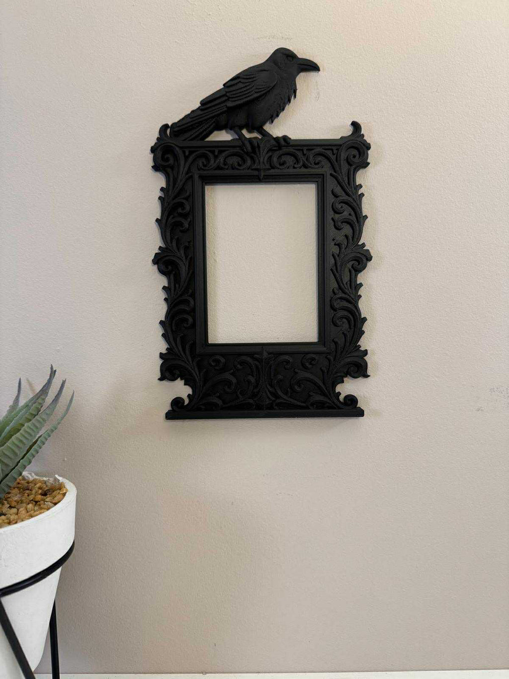 Gothic Raven Picture Frame | Dark Aesthetic Photo Frame | Crow Wall Decor | Vict