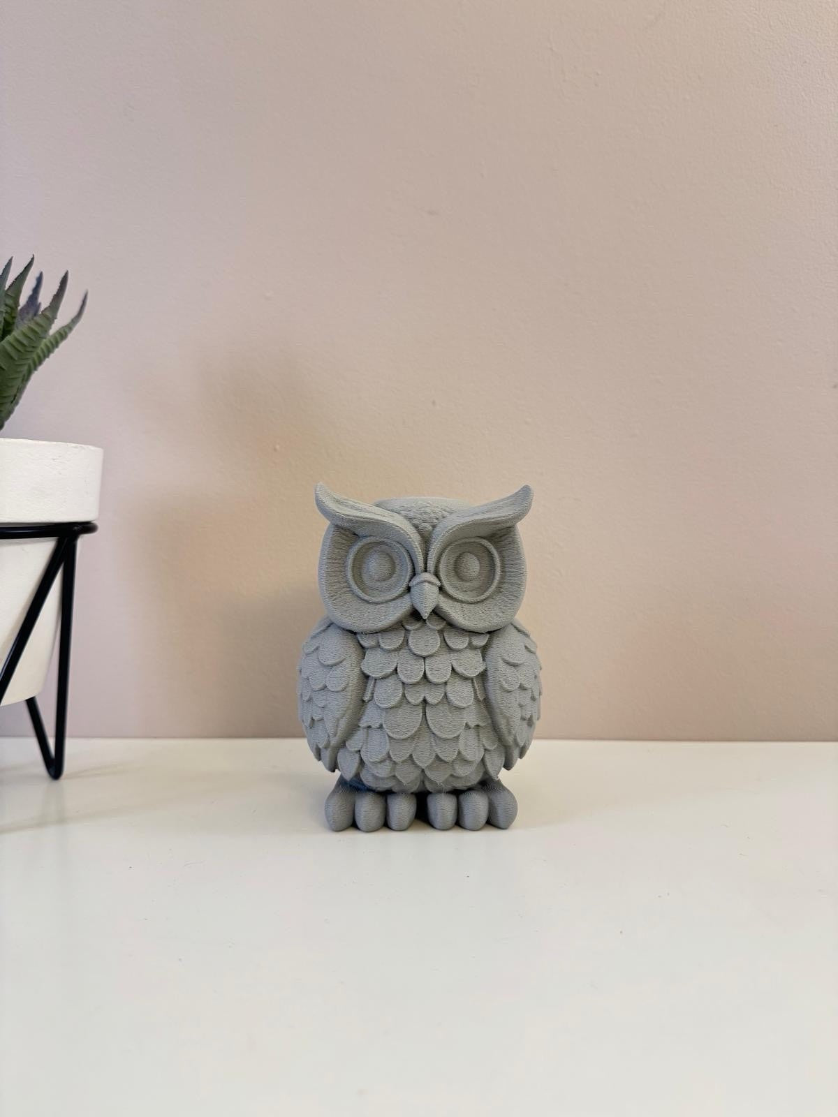 Owl Figurine – Miniature Statue, Shelf Ornament, Gift - Animal Home Decor
