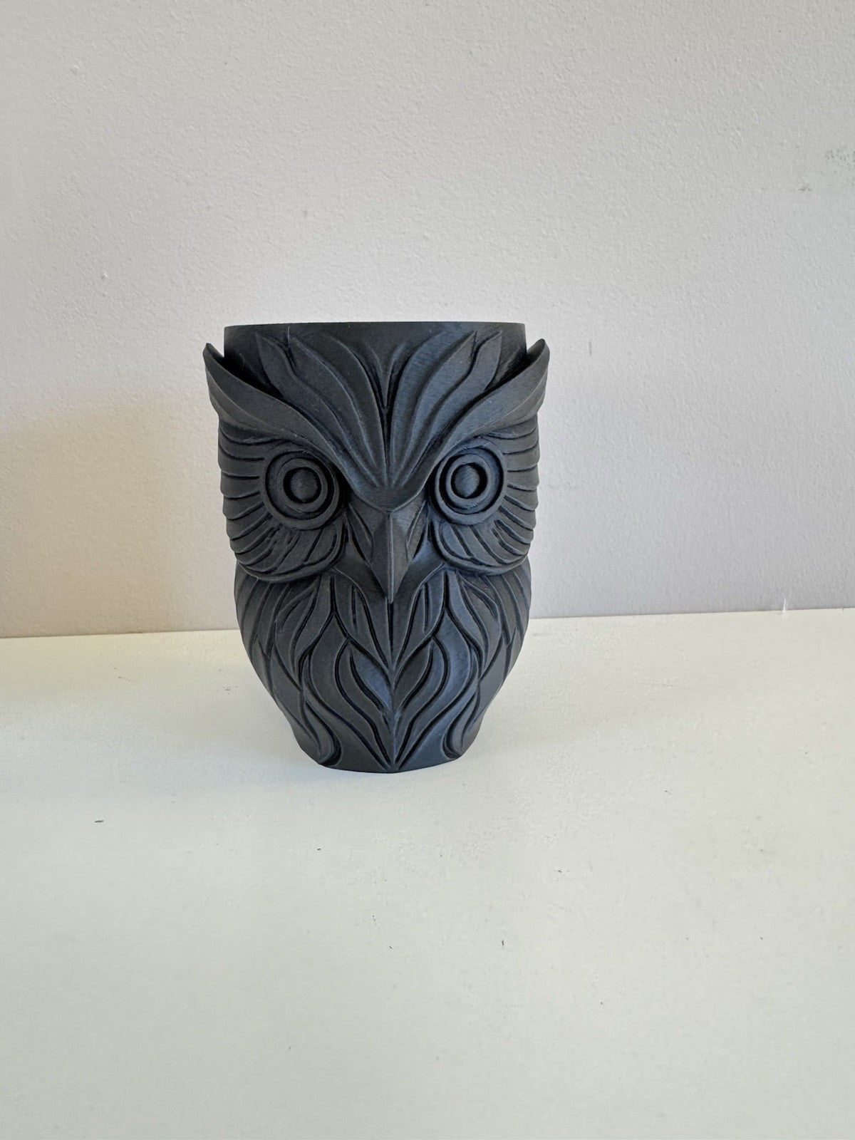 Gothic Owl Vase / Pen Holder – Black Desk & Home Decor | Unique Gothic Ornament