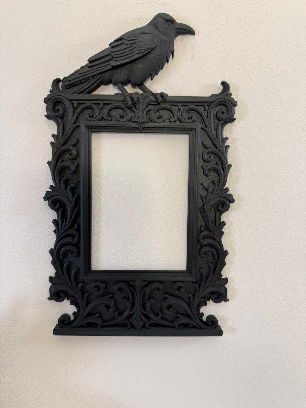 Gothic Raven Picture Frame | Dark Aesthetic Photo Frame | Crow Wall Decor | Vict