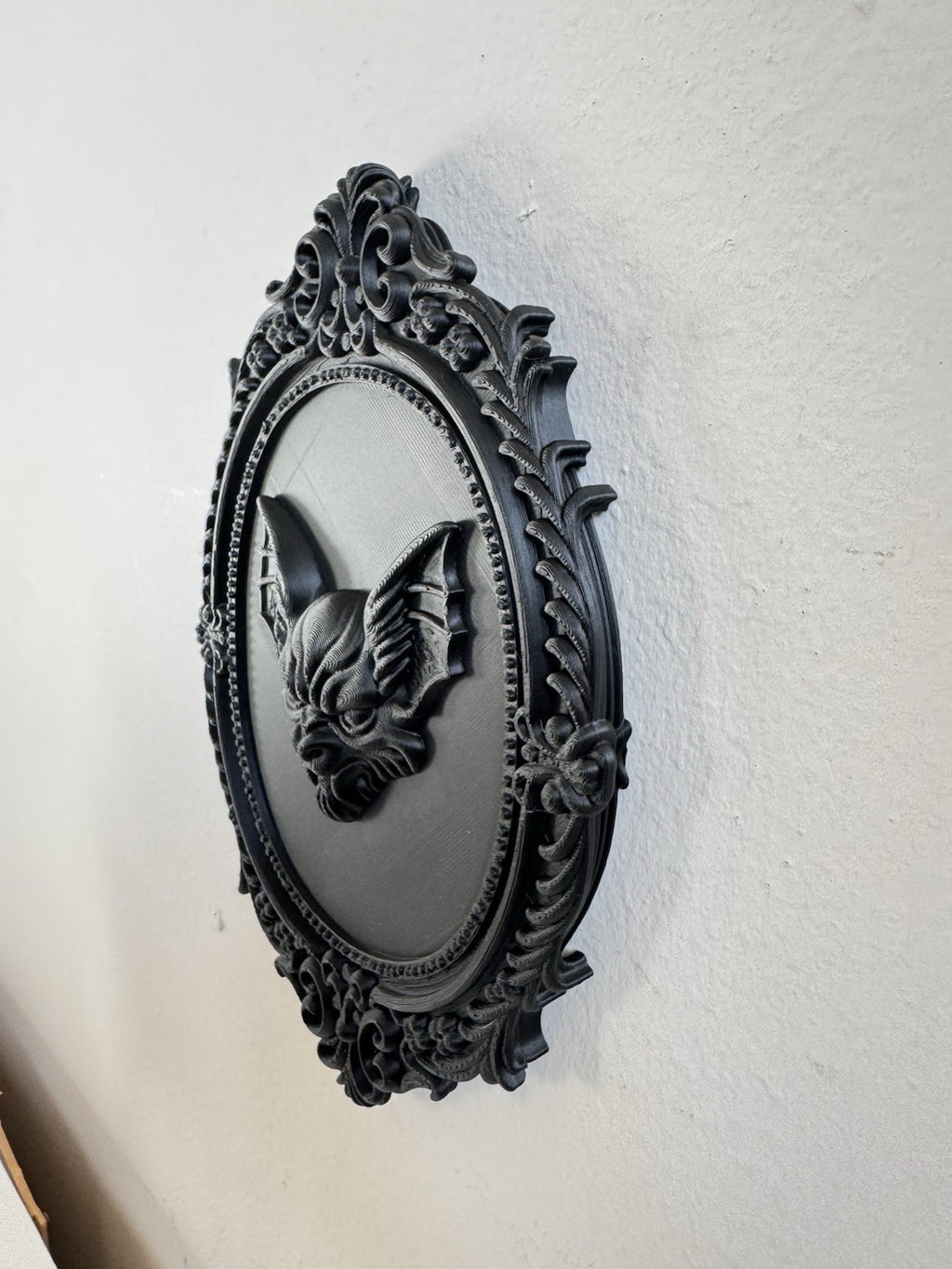 Gothic Bat Wall Art Frame - Dark Halloween Home Decor, Vampire Bat Design