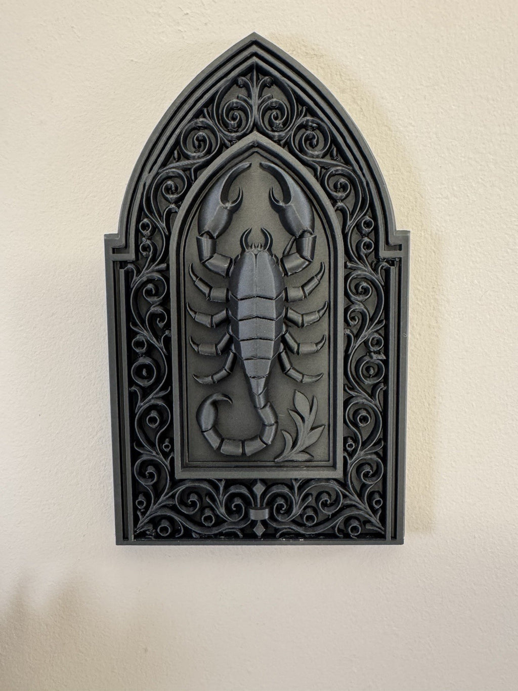 Gothic Scorpion Wall Plaque | Dark Aesthetic Decor | Scorpio Zodiac Wall Art