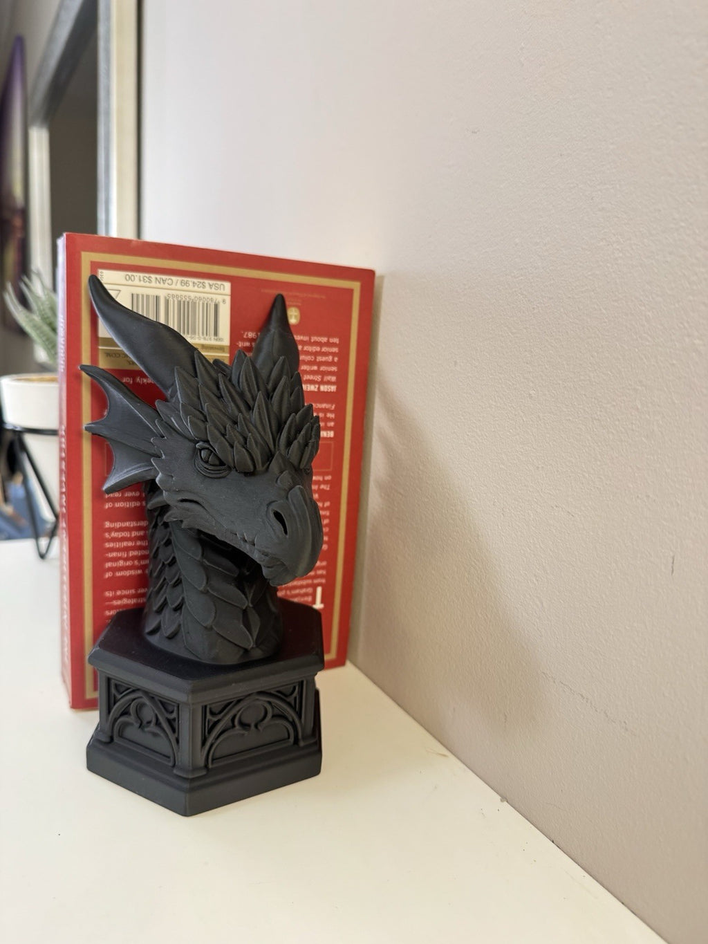 Dragon Bookend Gothic Fantasy Decor – Dragon Head Book Nook Display Ornament