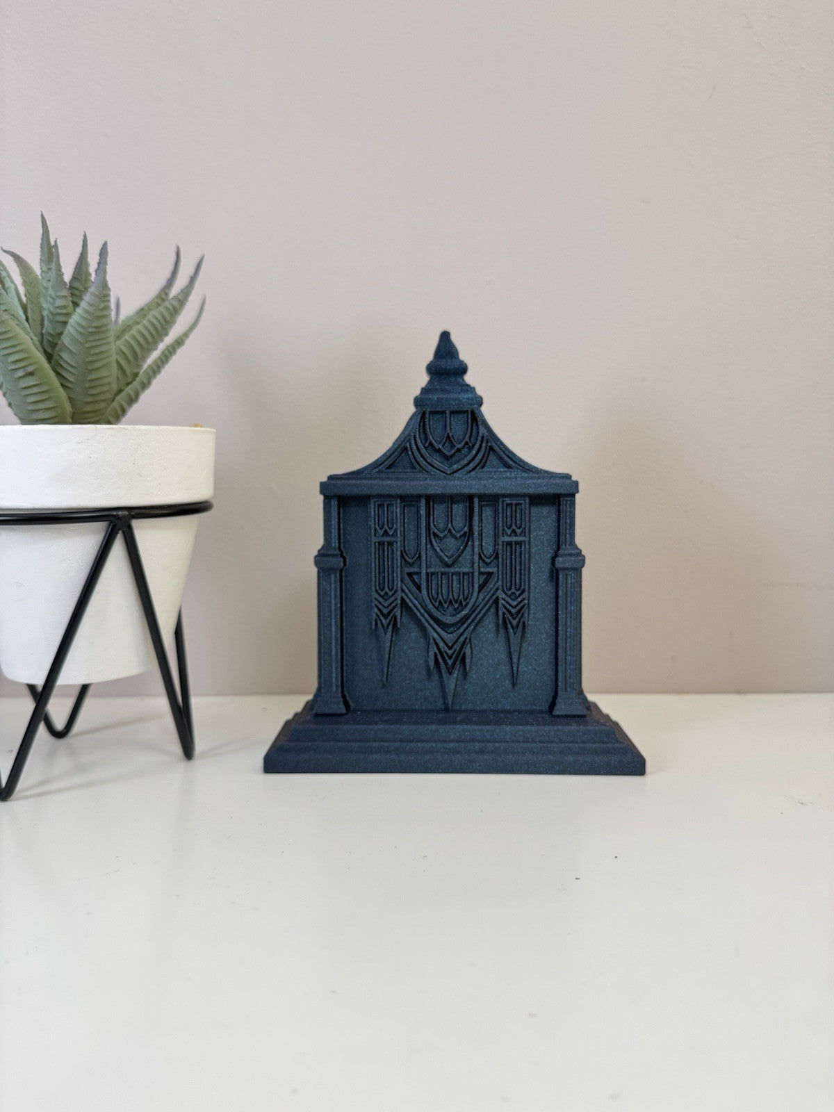 Gothic Wall Shelf Galaxy Black – Cathedral Style Display Ledge Dark Home Decor.
