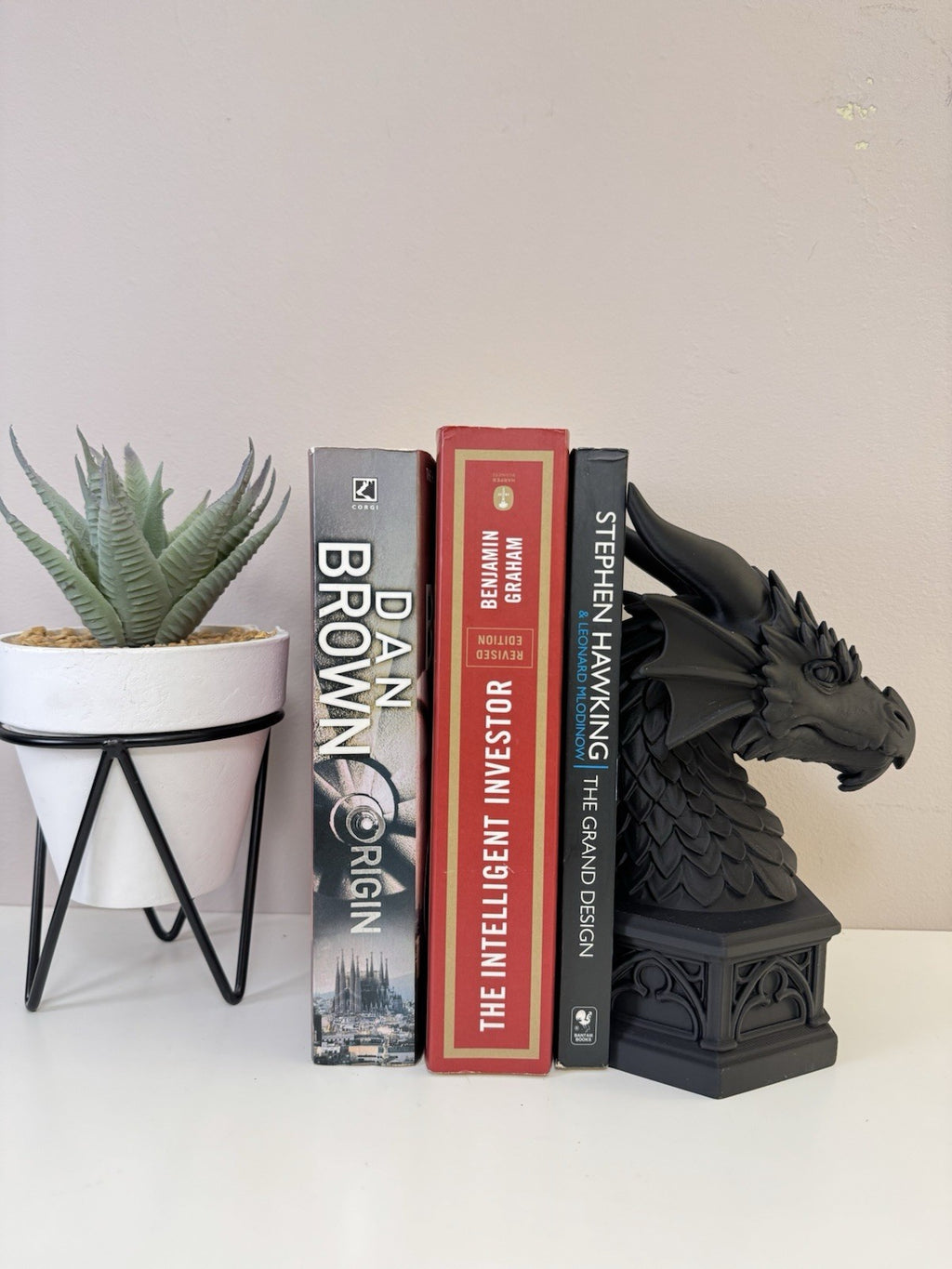 Dragon Bookend Gothic Fantasy Decor – Dragon Head Book Nook Display Ornament