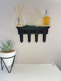 Gothic Black Roman Wall Shelf | Ornate Column Floating Shelf | Dark Home Décor