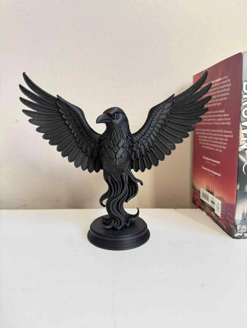 🖤 Gothic Raven Statue – Dark Winged Bird Ornament, Halloween Home Decor
